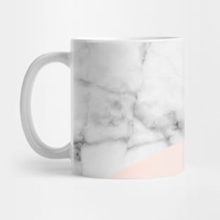 Real White Marble Half Salmon Pink Mug